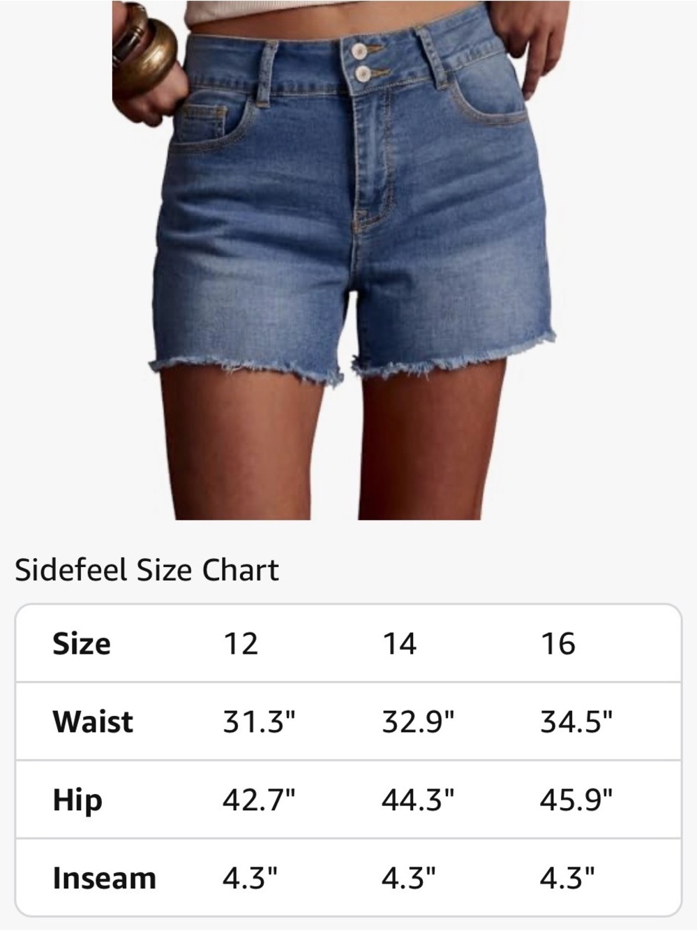 High-Rise Light Blue Denim Shorts with Frayed Hem - Picture 5 of 10